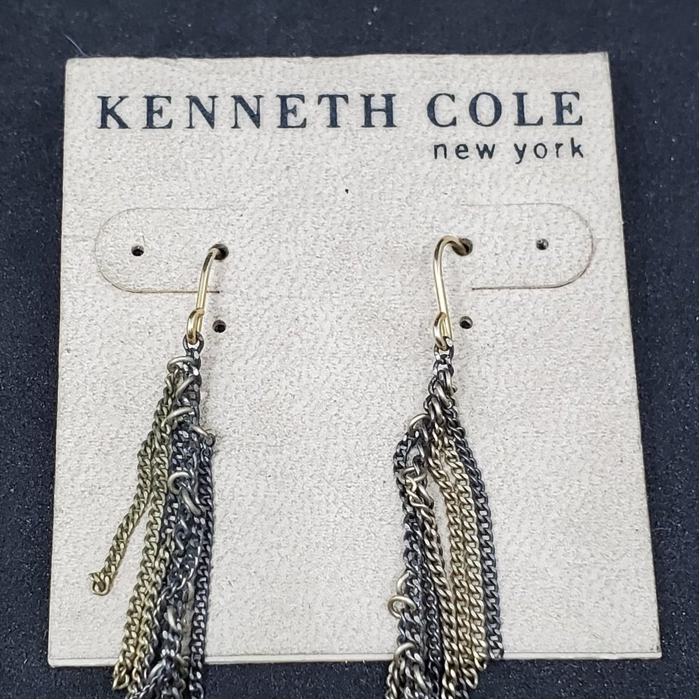 2 Tone Metal Tassel Earrings Kenneth Cole New York